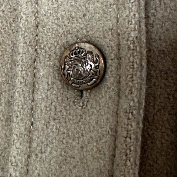 70s Wool Tan button down military style shirt - Picture 3 of 5